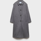 Single-breasted double loden cloth coat