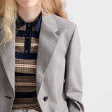 Single-breasted checked grisaille jacket
