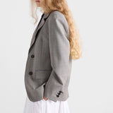 Single-breasted checked grisaille jacket