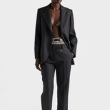 Single-breasted gabardine jacket