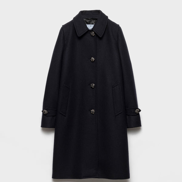 Single-breasted double loden coat