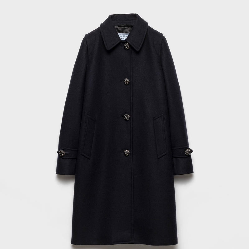 Single-breasted double loden coat