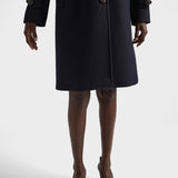Single-breasted double loden coat
