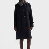 Single-breasted double loden coat