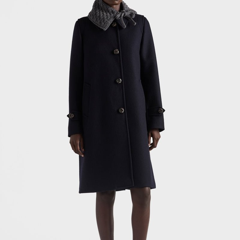 Single-breasted double loden coat