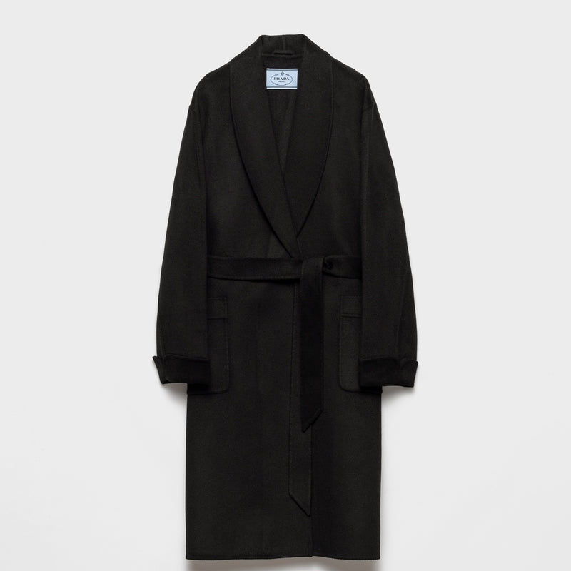 Single-breasted double cashwool coat