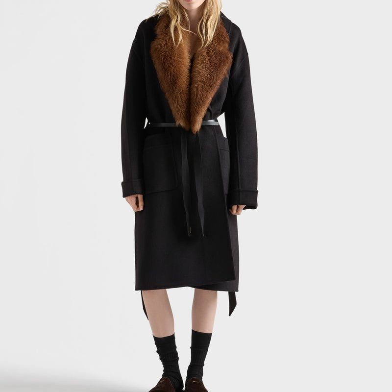 Single-breasted double cashwool coat