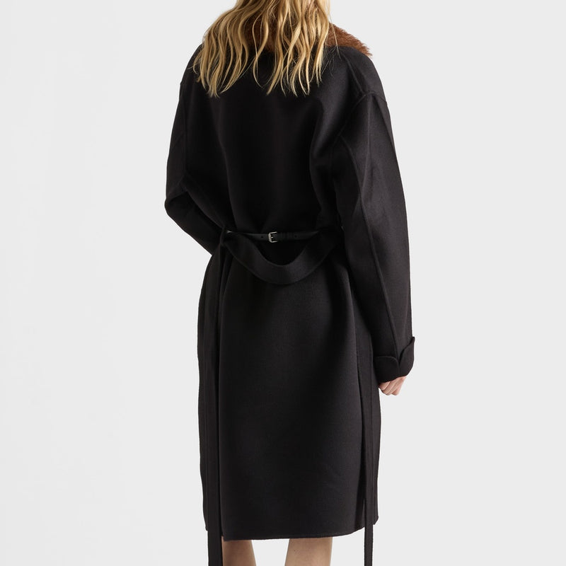 Single-breasted double cashwool coat