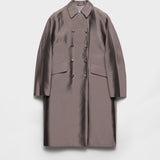 Double-breasted wool and silk coat