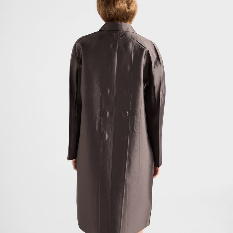 Double-breasted wool and silk coat