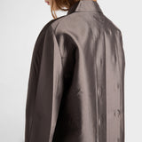 Double-breasted wool and silk coat