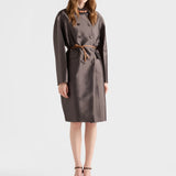 Double-breasted wool and silk coat