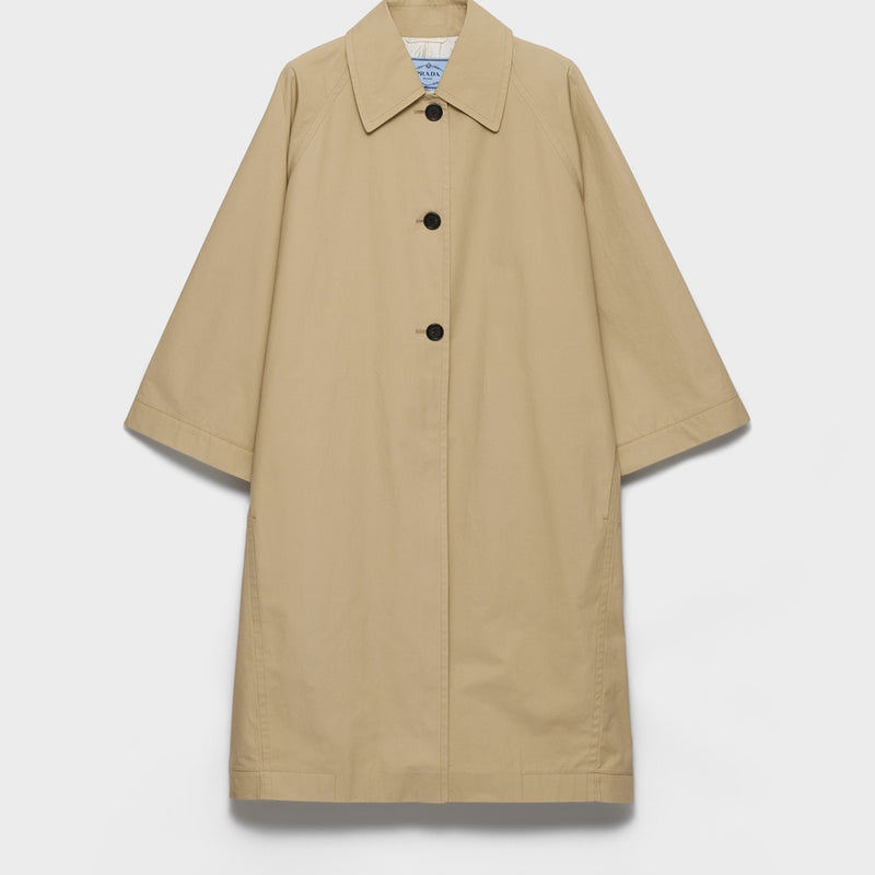 Single-breasted cotton canvas coat