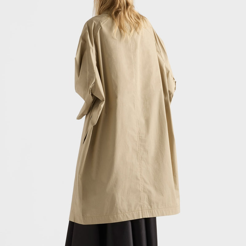 Single-breasted cotton canvas coat