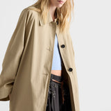 Single-breasted cotton canvas coat