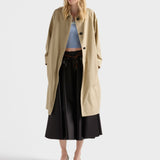 Single-breasted cotton canvas coat