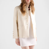 Single-breasted silk and wool jacket