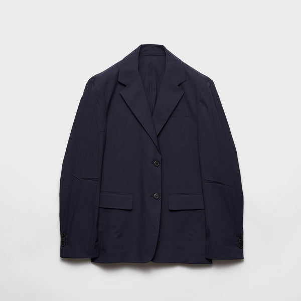 Single-breasted stretch poplin jacket