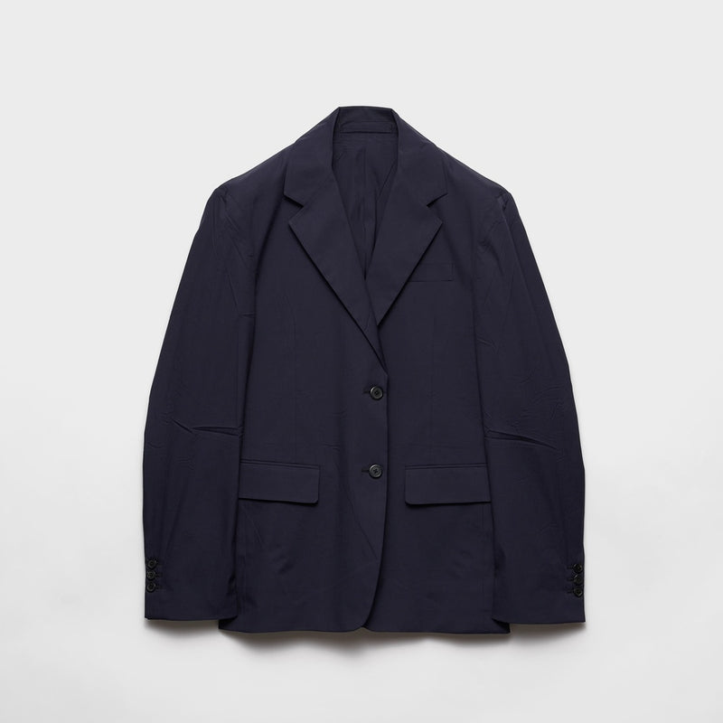 Single-breasted stretch poplin jacket