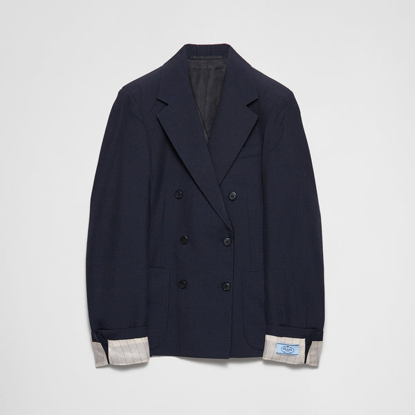 Double-breasted kid mohair jacket