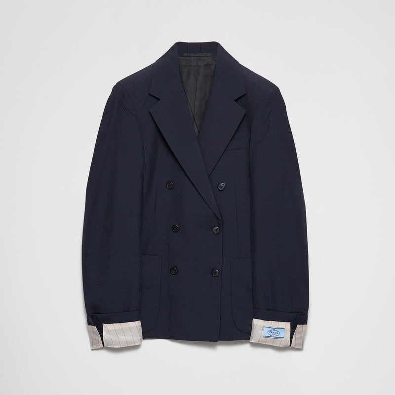 Double-breasted kid mohair jacket