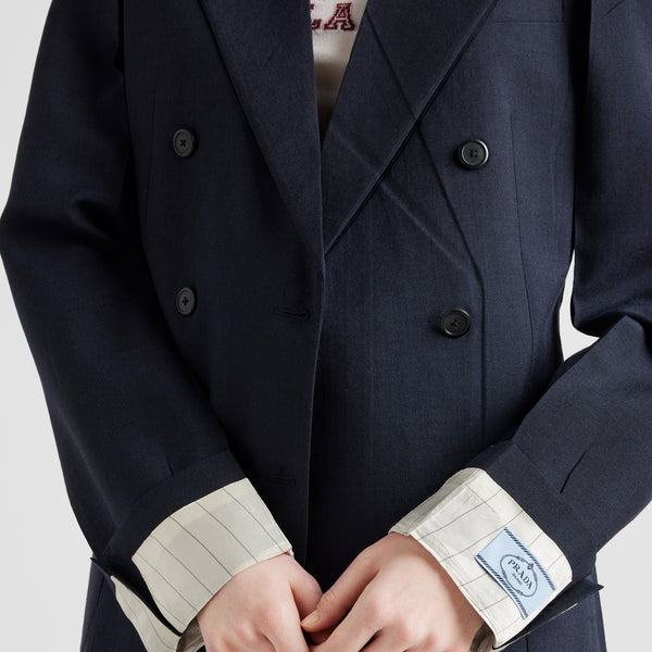 Double-breasted kid mohair jacket