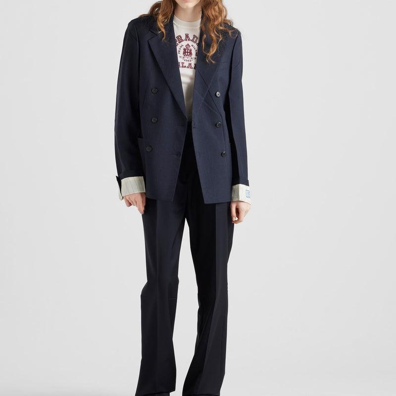 Double-breasted kid mohair jacket