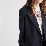 Double-breasted kid mohair jacket