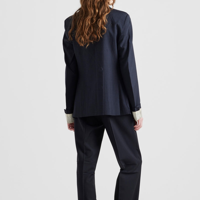 Double-breasted kid mohair jacket