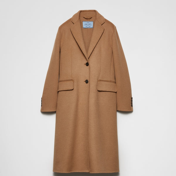 Single-breasted cashgora coat