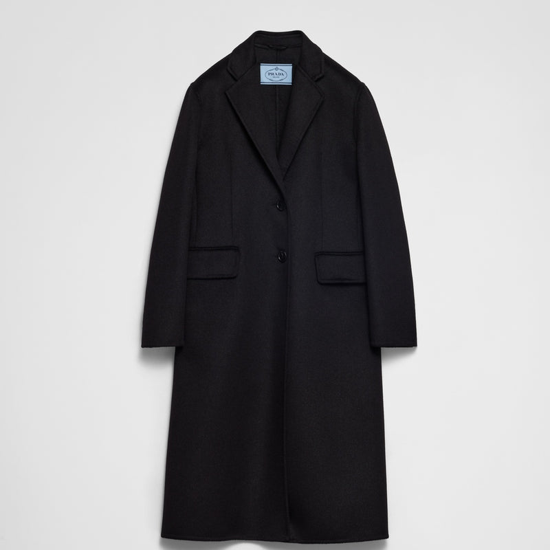 Single-breasted cashgora coat