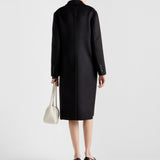 Single-breasted cashgora coat