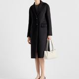 Single-breasted cashgora coat