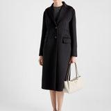 Single-breasted cashgora coat