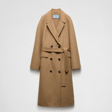 Double-breasted cashgora coat