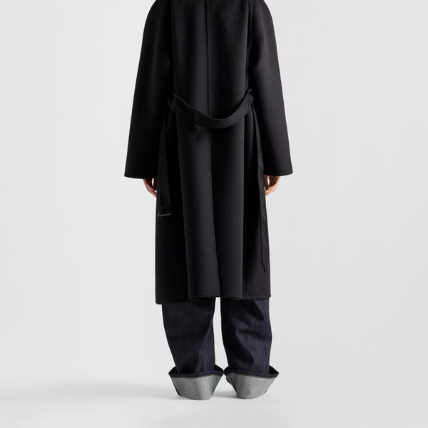 Single-breasted cashgora coat