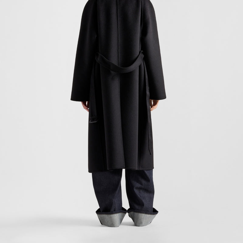 Single-breasted cashgora coat