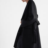 Single-breasted cashgora coat