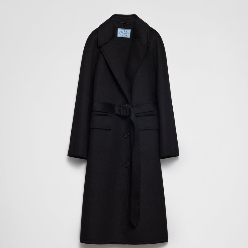 Single-breasted cashgora coat