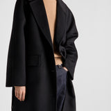 Single-breasted cashgora coat