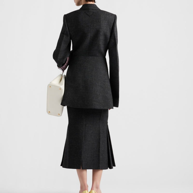 Double-breasted vintage-look rush stitch jacket