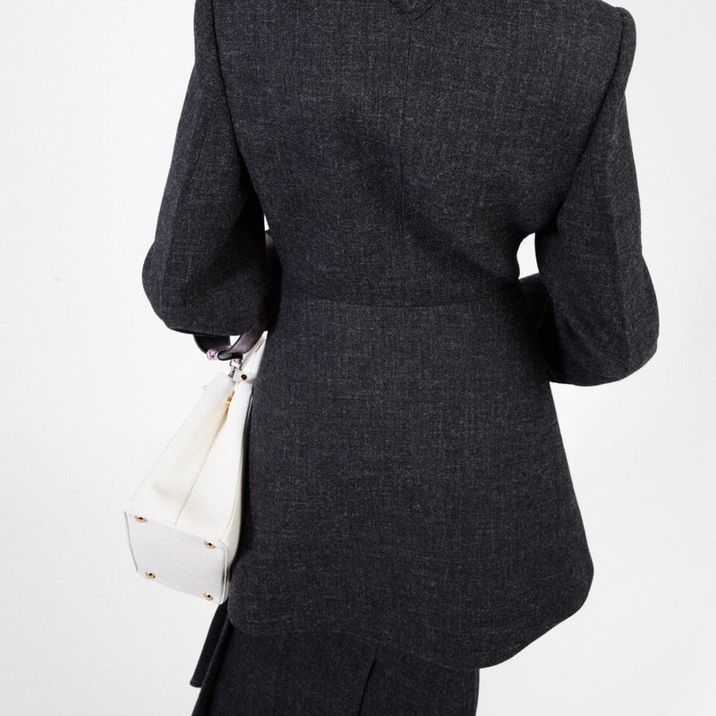 Double-breasted vintage-look rush stitch jacket