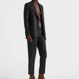 Wool gabardine pants with pin