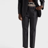 Wool gabardine pants with pin