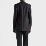 Wool gabardine pants with pin