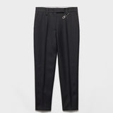 Wool gabardine pants with pin