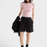 Reversible cotton jersey and Re-Nylon shorts