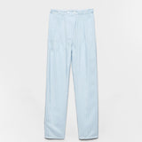 Striped silk pongé pants