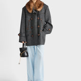 Striped silk pongé pants