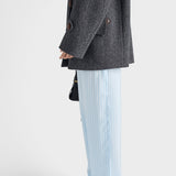 Striped silk pongé pants